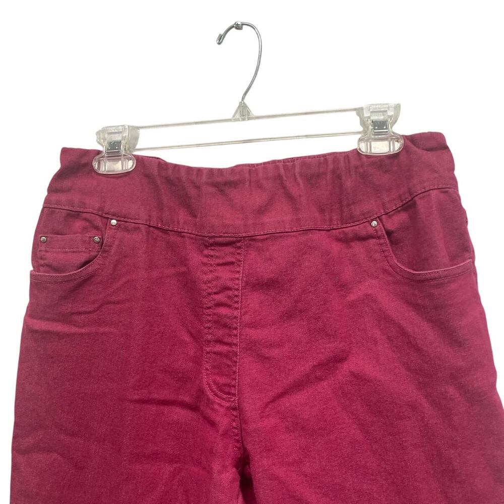 Blair Womens Size 14 Hot Pink Cotton Blend Elastic Waist Pull On Jean Pants - Picture 2 of 5